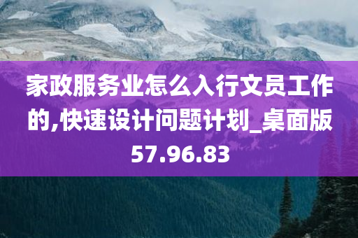 家政服务业怎么入行文员工作的,快速设计问题计划_桌面版57.96.83