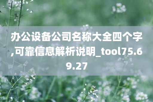 办公设备公司名称大全四个字,可靠信息解析说明_tool75.69.27