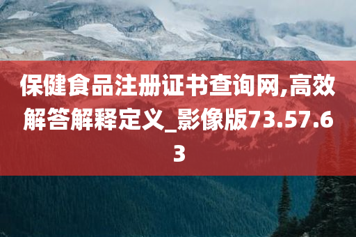 保健食品注册证书查询网,高效解答解释定义_影像版73.57.63