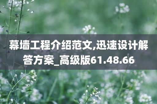 幕墙工程介绍范文,迅速设计解答方案_高级版61.48.66