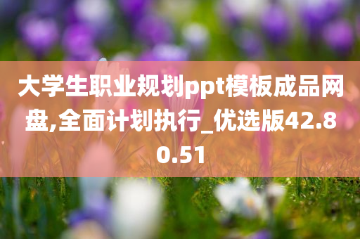 大学生职业规划ppt模板成品网盘,全面计划执行_优选版42.80.51