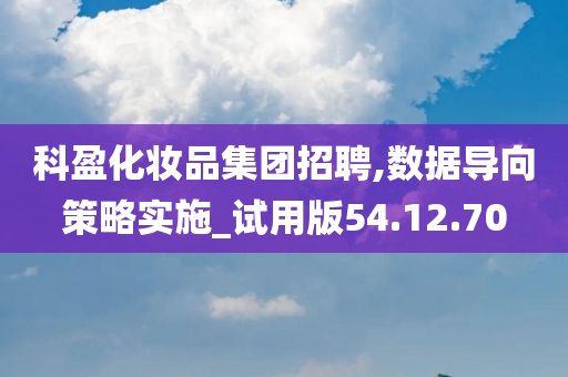 科盈化妆品集团招聘,数据导向策略实施_试用版54.12.70