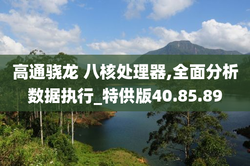 高通骁龙 八核处理器,全面分析数据执行_特供版40.85.89