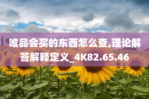 唯品会买的东西怎么查,理论解答解释定义_4K82.65.46