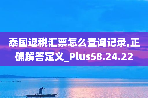 泰国退税汇票怎么查询记录,正确解答定义_Plus58.24.22