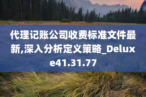 代理记账公司收费标准文件最新,深入分析定义策略_Deluxe41.31.77