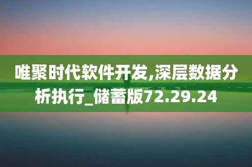 唯聚时代软件开发,深层数据分析执行_储蓄版72.29.24