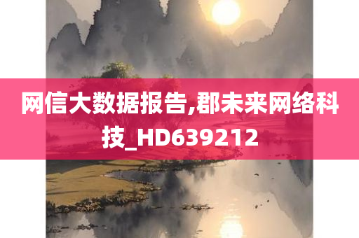 网信大数据报告,郡未来网络科技_HD639212