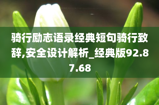 骑行励志语录经典短句骑行致辞,安全设计解析_经典版92.87.68