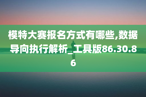 模特大赛报名方式有哪些,数据导向执行解析_工具版86.30.86