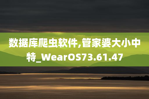 数据库爬虫软件,管家婆大小中特_WearOS73.61.47