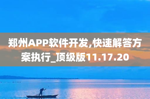 郑州APP软件开发,快速解答方案执行_顶级版11.17.20