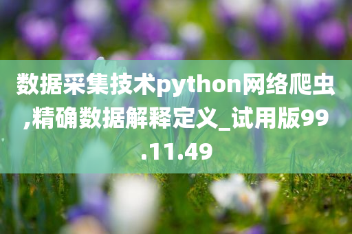 数据采集技术python网络爬虫,精确数据解释定义_试用版99.11.49