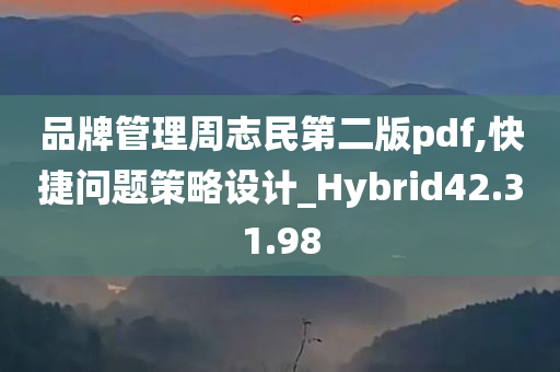 品牌管理周志民第二版pdf,快捷问题策略设计_Hybrid42.31.98