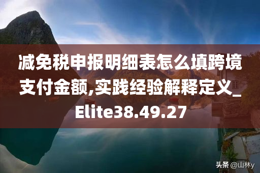 减免税申报明细表怎么填跨境支付金额,实践经验解释定义_Elite38.49.27