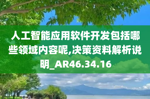 人工智能应用软件开发包括哪些领域内容呢,决策资料解析说明_AR46.34.16