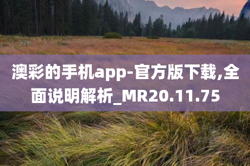 澳彩的手机app-官方版下载,全面说明解析_MR20.11.75