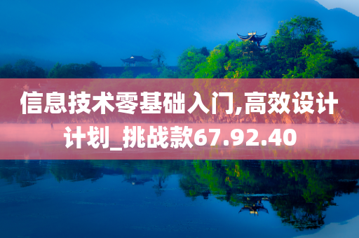 信息技术零基础入门,高效设计计划_挑战款67.92.40