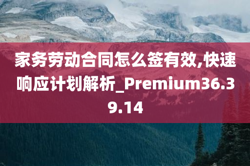 家务劳动合同怎么签有效,快速响应计划解析_Premium36.39.14