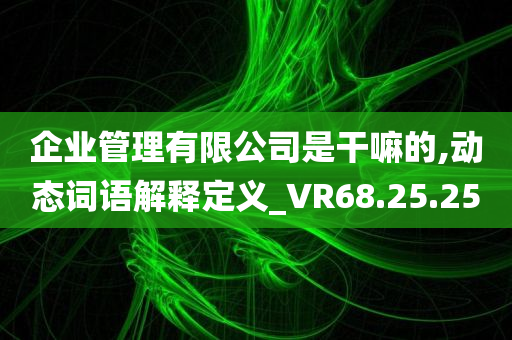 企业管理有限公司是干嘛的,动态词语解释定义_VR68.25.25