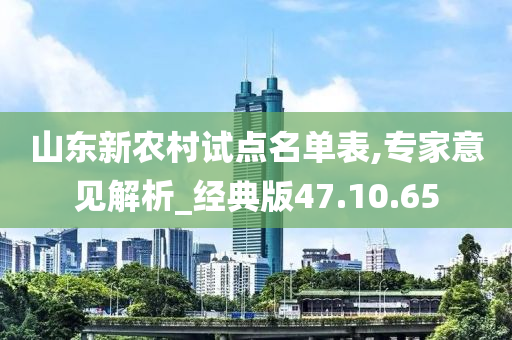 山东新农村试点名单表,专家意见解析_经典版47.10.65