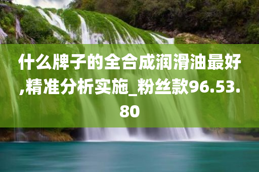 什么牌子的全合成润滑油最好,精准分析实施_粉丝款96.53.80