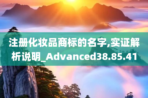 注册化妆品商标的名字,实证解析说明_Advanced38.85.41