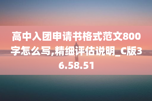 高中入团申请书格式范文800字怎么写,精细评估说明_C版36.58.51