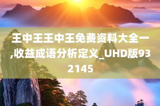 王中王王中王免费资料大全一,收益成语分析定义_UHD版932145