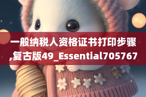 一般纳税人资格证书打印步骤,复古版49_Essential705767