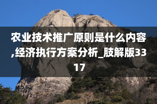 农业技术推广原则是什么内容,经济执行方案分析_肢解版3317