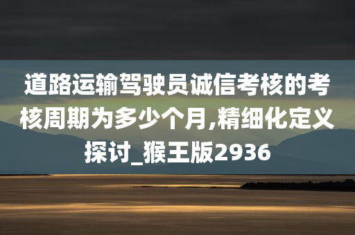 道路运输驾驶员诚信考核的考核周期为多少个月,精细化定义探讨_猴王版2936