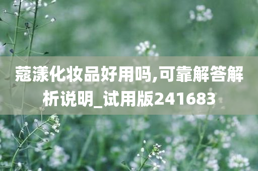 蔻漾化妆品好用吗,可靠解答解析说明_试用版241683