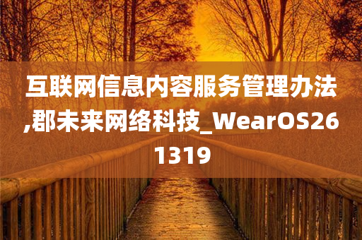 互联网信息内容服务管理办法,郡未来网络科技_WearOS261319