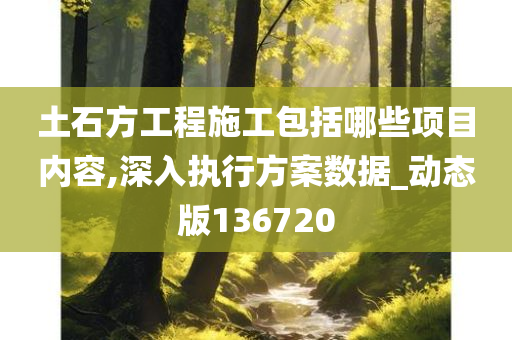 土石方工程施工包括哪些项目内容,深入执行方案数据_动态版136720