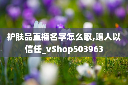 护肤品直播名字怎么取,赠人以信任_vShop503963