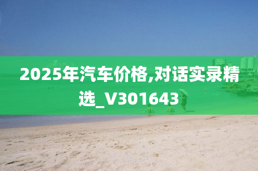 2025年汽车价格,对话实录精选_V301643