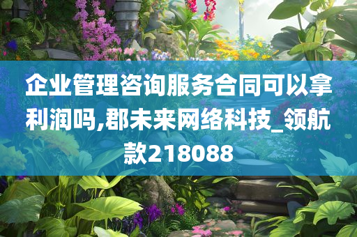 企业管理咨询服务合同可以拿利润吗,郡未来网络科技_领航款218088