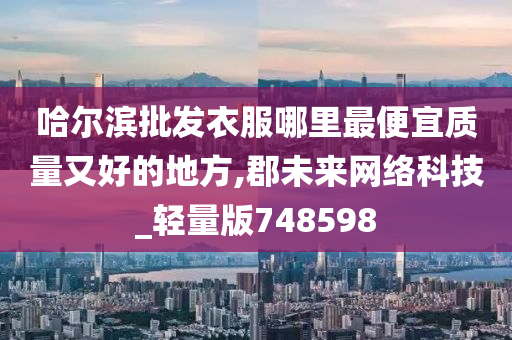 哈尔滨批发衣服哪里最便宜质量又好的地方,郡未来网络科技_轻量版748598