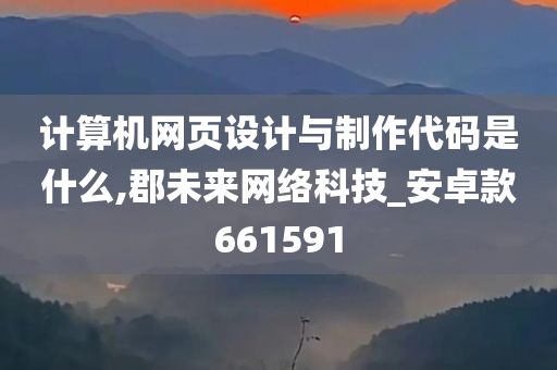 计算机网页设计与制作代码是什么,郡未来网络科技_安卓款661591