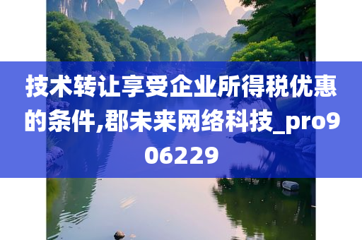 技术转让享受企业所得税优惠的条件,郡未来网络科技_pro906229