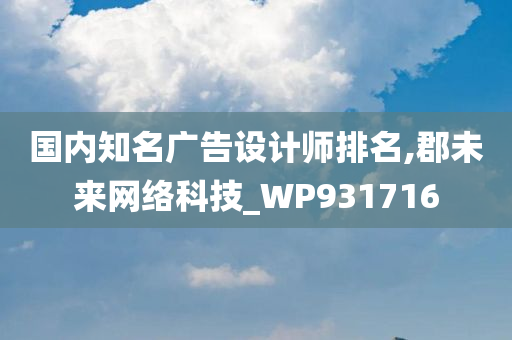 国内知名广告设计师排名,郡未来网络科技_WP931716