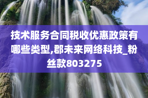 技术服务合同税收优惠政策有哪些类型,郡未来网络科技_粉丝款803275