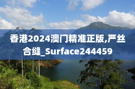 香港2024澳门精准正版,严丝合缝_Surface244459