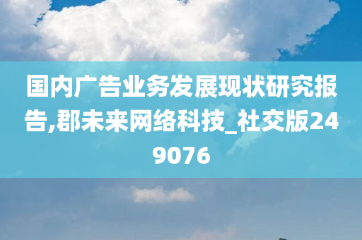 国内广告业务发展现状研究报告,郡未来网络科技_社交版249076