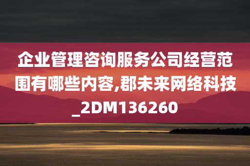 企业管理咨询服务公司经营范围有哪些内容,郡未来网络科技_2DM136260