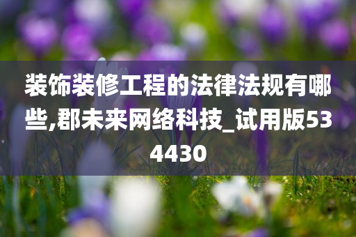 装饰装修工程的法律法规有哪些,郡未来网络科技_试用版534430