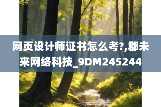 网页设计师证书怎么考?,郡未来网络科技_9DM245244