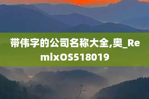 带伟字的公司名称大全,奥_RemixOS518019