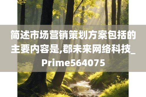 简述市场营销策划方案包括的主要内容是,郡未来网络科技_Prime564075